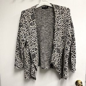 Boho Aztec open front asymmetrical cardigan sweater 2X